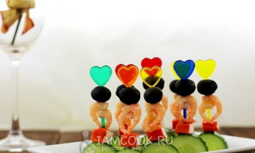 Рецепт канапе с креветками