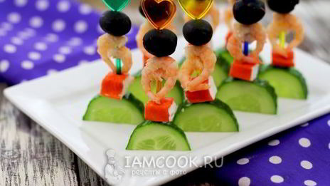 канапе с креветками