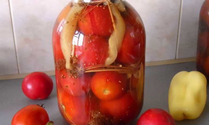 Рецепт консервированных помидоров с луком и болгарским перцем