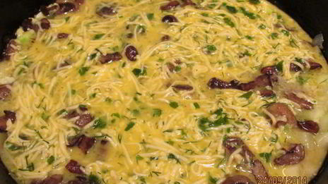 фриттата из кабачков с грибами