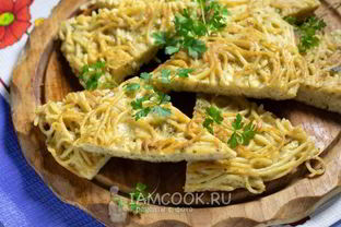 Фриттата с макаронами