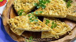 Фриттата с макаронами