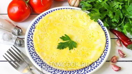 омлет на воде на сковороде