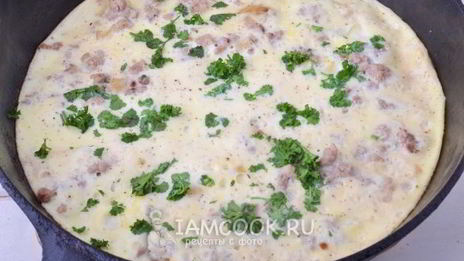 омлет с фаршем по дюкану