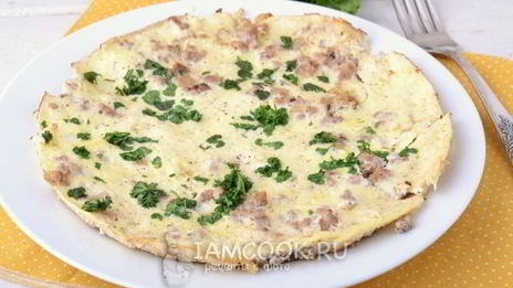 омлет с фаршем по дюкану