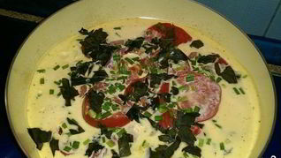 Омлет с кабачками и помидорами