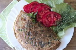 Омлет с зеленым горошком