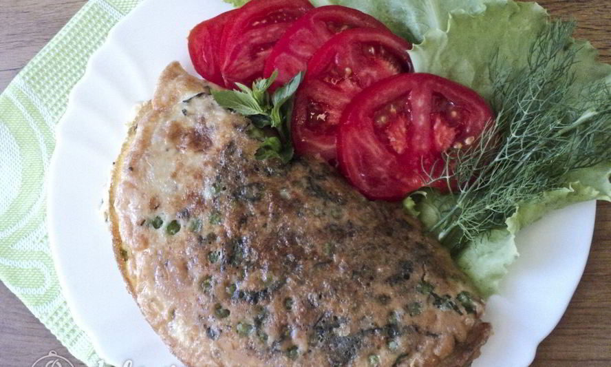 Рецепт омлета с зеленым горошком