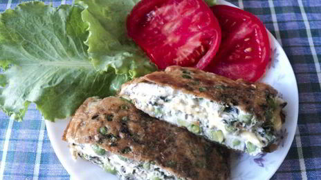 омлет с зеленым горошком