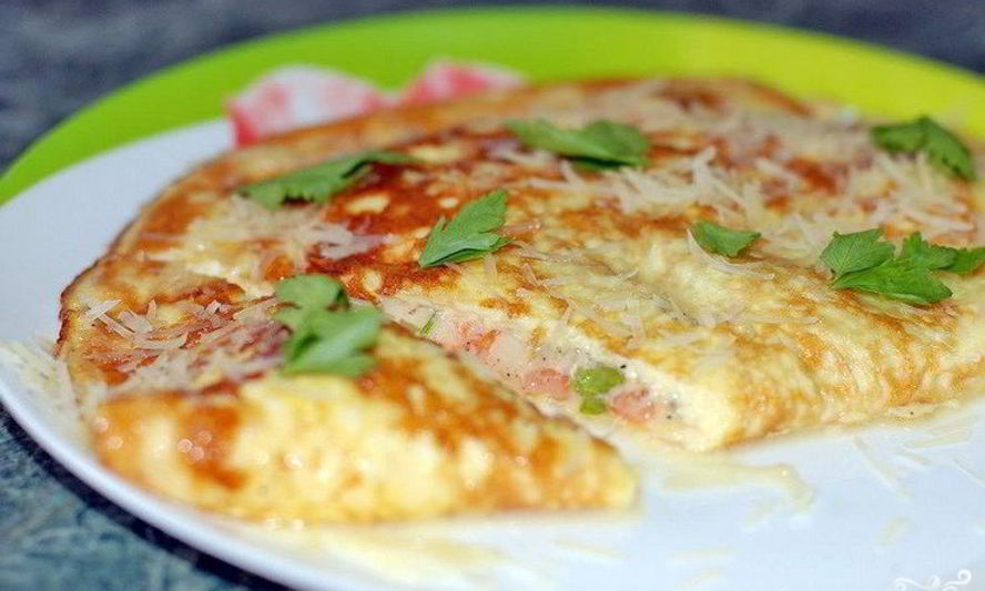 Рецепт омлета с зеленью и помидорами