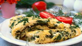 Омлет со шпинатом и сыром
