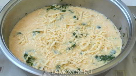 омлет со шпинатом и сыром