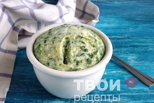 Паровой омлет со шпинатом