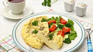 Пышный омлет в мультиварке