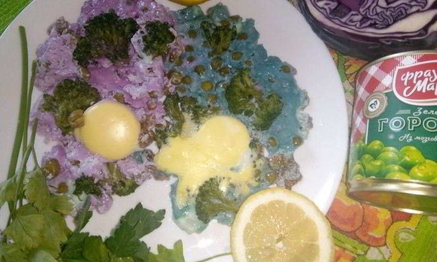 Рецепт цветного омлета