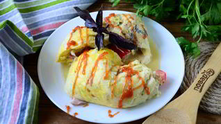 Воздушный омлет в пакете