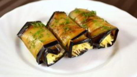 баклажанные рулетики с сыром