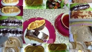 Бисквитный рулет с яблоками