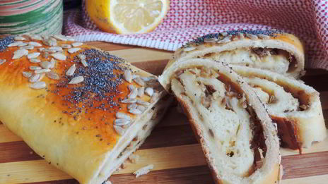 картофельный рулет с вешенками