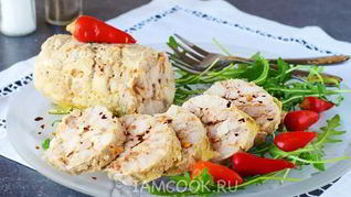 Куриный рулет с желатином в пищевой пленке