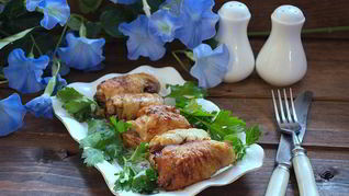 Куриные рулетики с грибами