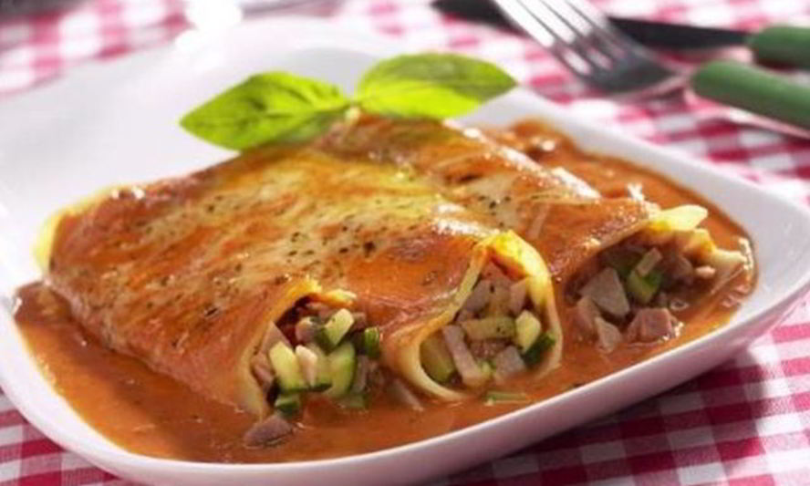 Рецепт макаронных рулетиков