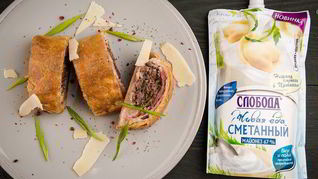 Мясной рулет в тесте Рождественский