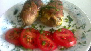 Мясные рулетики с начинкой из омлета и печени