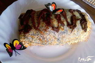 Постный блинный рулет с маком