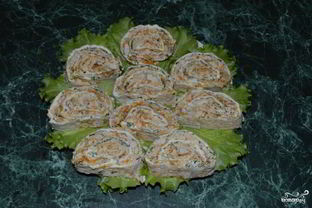 Рулет из лаваша с куриной грудкой