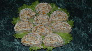 Рулет из лаваша с куриной грудкой