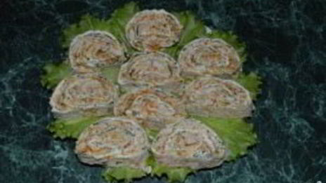 рулет из лаваша с куриной грудкой