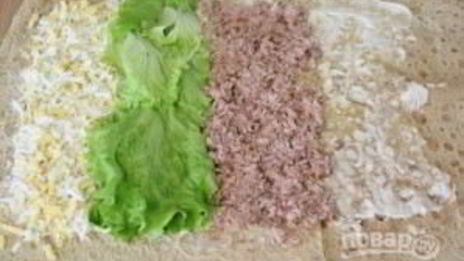 рулет из лаваша с печенью трески