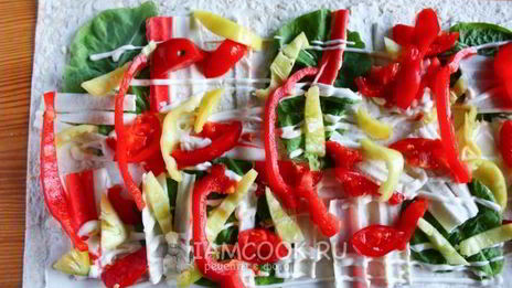 рулет с овощами