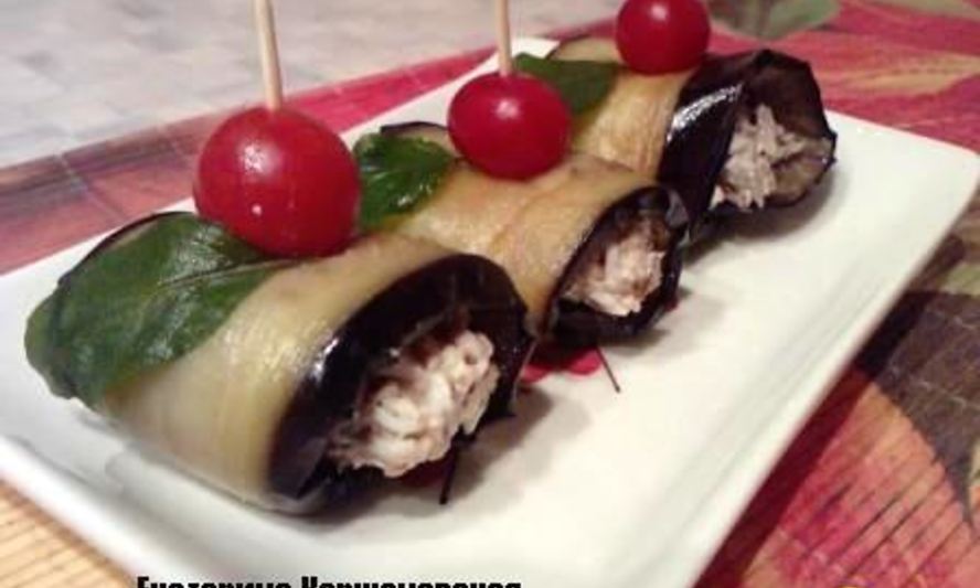 Рецепт рулетиков баклажановых с грецким орехом и шпротами