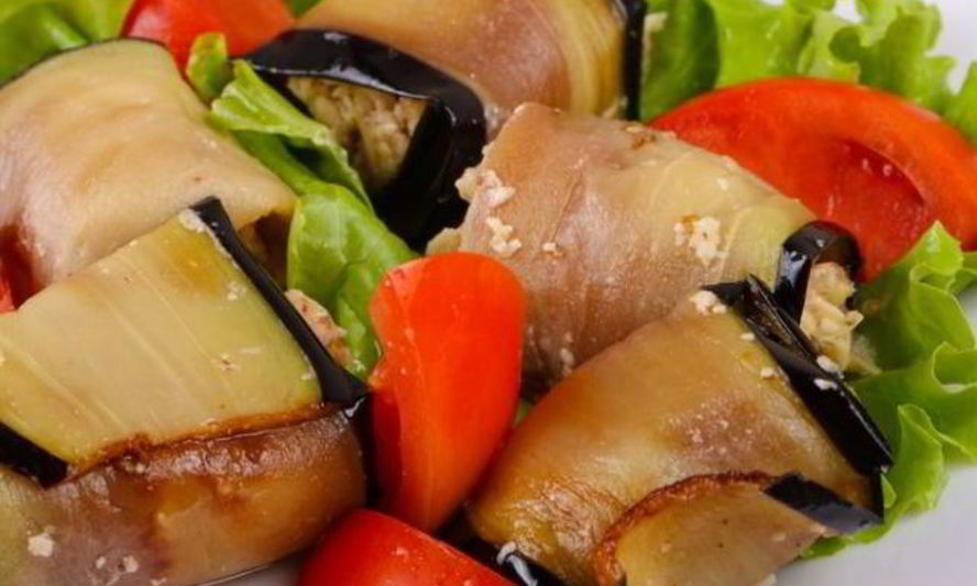 Рецепт рулетиков из баклажанов с мясом