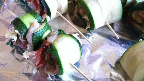 рулетики из кабачков с куриным мясом