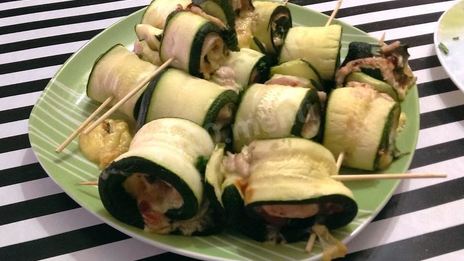рулетики из кабачков с куриным мясом
