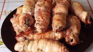 Сочные куриные рулеты с шампиньонами