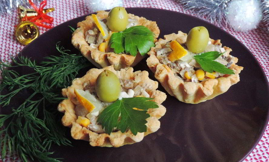 Рецепт тарталеток с грибами