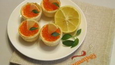тарталетки с красной икрой