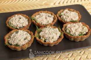 Тарталетки с печенью трески