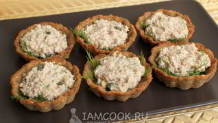 Тарталетки с печенью трески