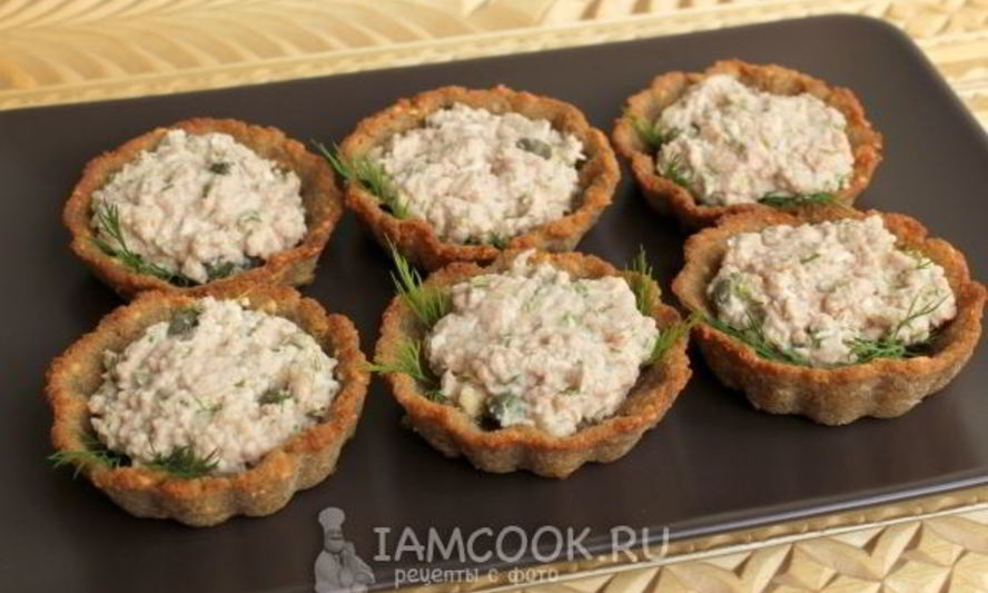 Рецепт тарталеток с печенью трески