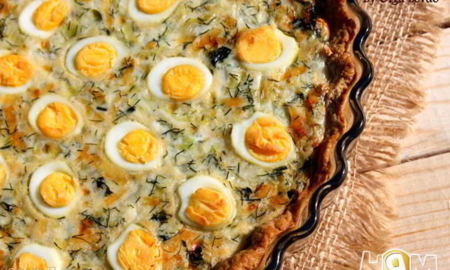 Рецепт тарта с капустой и перепелиными яйцами