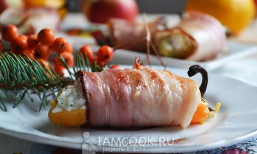 Рецепт закуски из болгарского перца в беконе