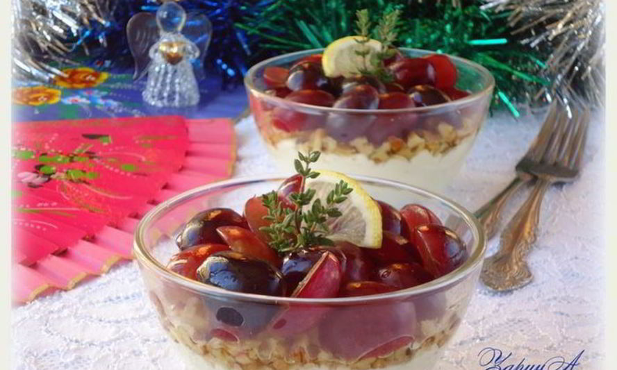 Рецепт закуски из козьего сыра с виноградом