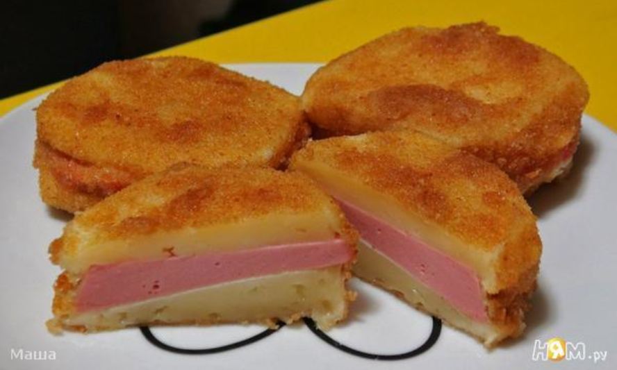 Рецепт закуски из сыра с ветчиной во фритюре
