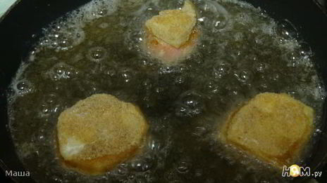 закуска из сыра с ветчиной во фритюре