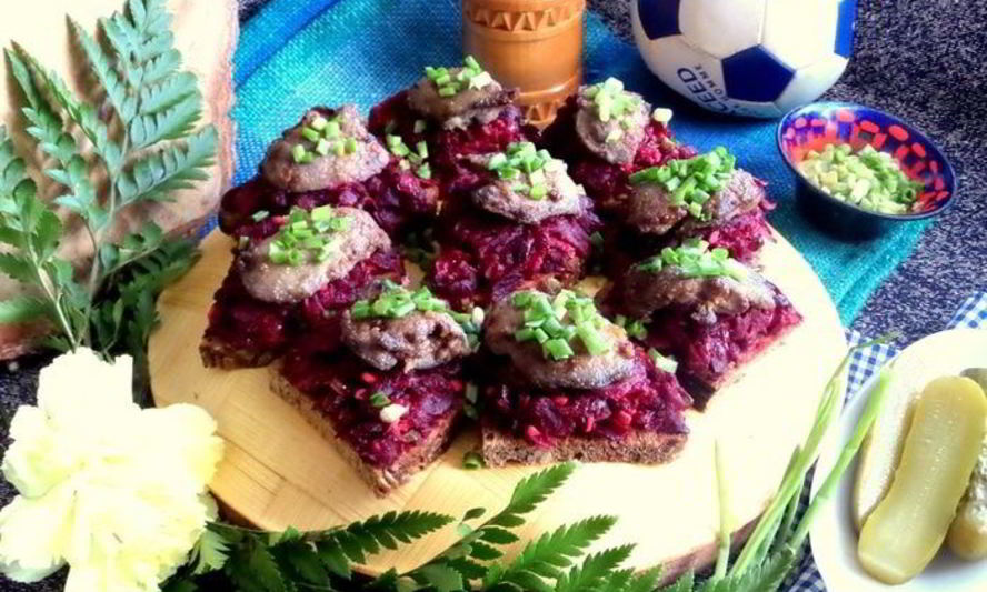 Рецепт закуски свекольной с печенью